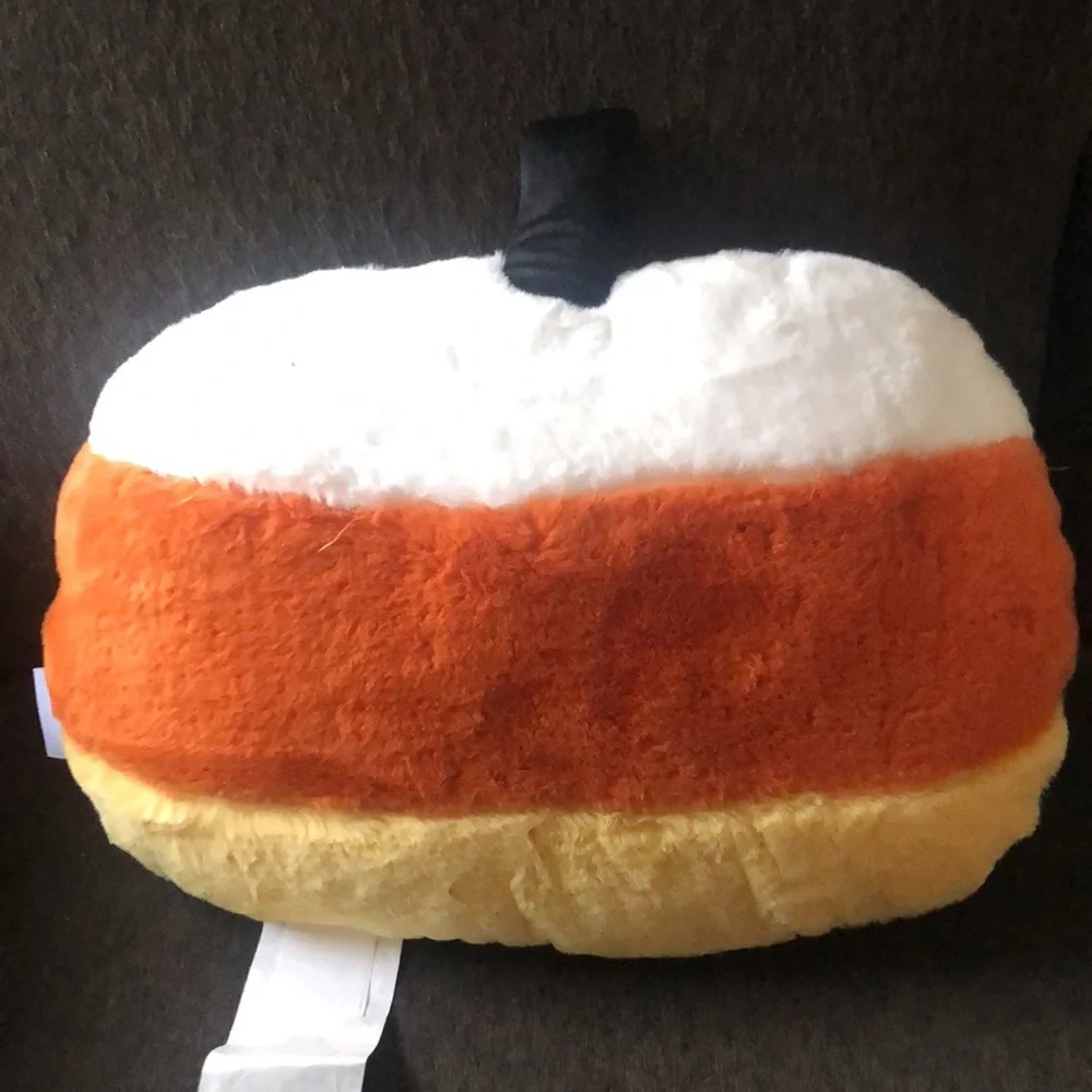 Martha Stewart Faux Fur Decorative Jack O’Lantern Pillow - Halloween Decor
